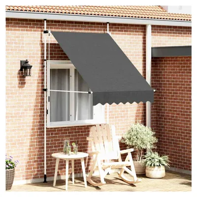 Produktbild von Einziehbare Markise Handbetrieben 150 cm Anthrazit für Balkon und Terrasse