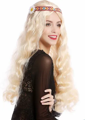 Produktbild von WIG ME UP Perücke Stirnband Hippie lang blond 91298-ZA02
