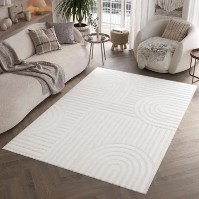 Obrázok produktu pre Tapiso Koberec HYGGE Moderná biela obývacia izba Spálňa 240 x 340 cm