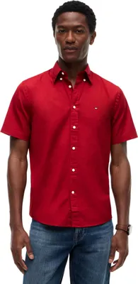Zdjęcie produktu dla Koszulka męska Tommy Hilfiger, model Flex Poplin Solid, wykonana z bawełny, kolor czerwony (Regatta Red), rozmiar XL