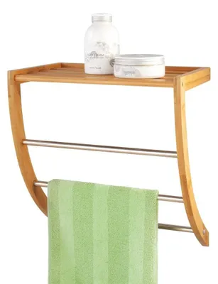 Produktbild von Zeller Handtuchregal, Bamboo/Metall verchromt 38x24x40