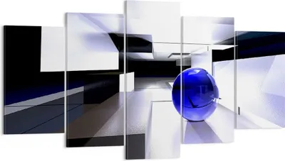 Produktbild von Bild auf Leinwand - Leinwandbild - Grafik kugel geometrie - 160x85cm - Wand Bild - Wanddeko - Leinwanddruck - Bilder - Kunstdruck - Wanddekoration - Leinwand bilder - Wandkunst - EA160x85-2368