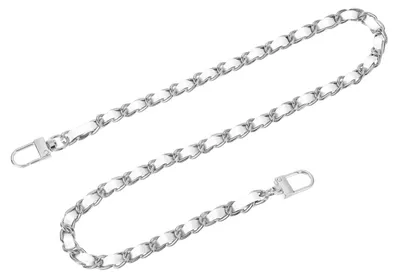 Productafbeelding van Schouderbandje - Vervangingsriemen met gespen - voor handtas en portemonnee - 60 cm - Wit en zilver