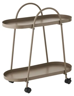 Produktbild von Barwagen Empoli aus sandbraunem Stahl mit 2 Ablagen 27,5x60x64 cm