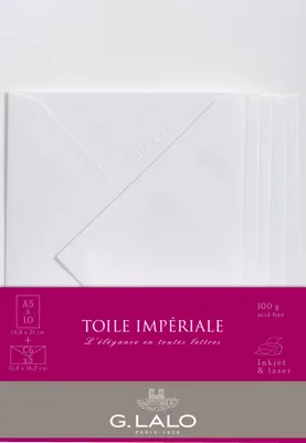 Produktbild von G.Lalo 5x Lalo, Korrespondenzset, 10 Blatt A5 und 5 Umschläge - Weiß 62200L