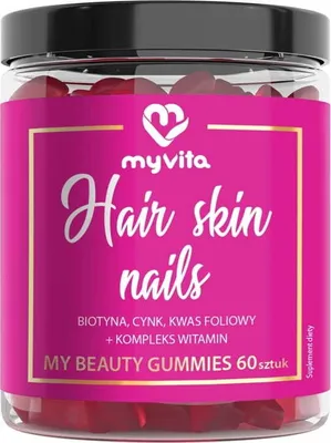 Image de Gommes aux fruits, cheveux, peau, ongles, pectine d'agrumes 60 pcs - MYVITA