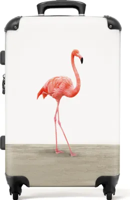 Produktbild von NoBoringSuitcases.com® Großer Koffer - Flamingo - Kinder - Rosa - Dekoration - Kombinationsschloss TSA - Hartschalen Trolley 4 Rollen - 72 liter - Reisekoffer - 66 cmKoffer Mittelgroß 67x43x25 cm, 72L,