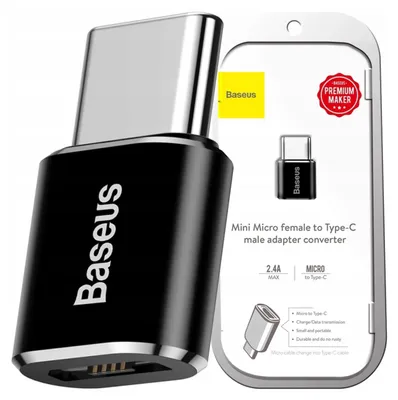 Immagine prodotto di Adattatore da micro Usb a Usb Type-C di Baseus - Nero