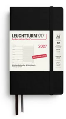Produktbild von Wochenkalender & Notizbuch Pocket A6 schwarz 2027