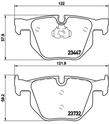 Produktbild von Brembo Bremsbelagsatz, Scheibenbremse Hinterachse P 06 056