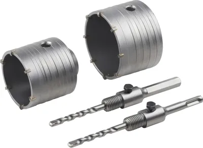 Produktbild von Werkzeyt Bohrkronen-Set 6-teiligØ 68 + 82 mm 50 mm Schnitttiefe Lochbohrer für Mauerwerk