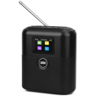 Produktbild von Tragbares DAB+/UKW Radio mit Bluetooth Akku Doppel Wecker, 60 Presets - August MB330