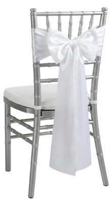 Satinschleifen für Stühle, 50 Stk., Weiß, 16x275 cm