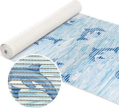 Produktbild von Badematte Anti-Rutsch-Matte Weichschaummatte Delfin Maritim Badvorleger blau Breite 65 cm Länge 120 cm