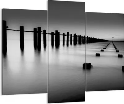 Produktbild von Bild auf Leinwand - Leinwandbild - Meer Ufer Ozean Horizont - 130x100cm - Wand Bild - Wanddeko - Leinwanddruck - Bilder - Kunstdruck - Wanddekoration - Leinwand bilder - Wandkunst - CB130x100-2229