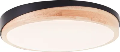 Produktbild von Brilliant G80845/76 Baarlo Deckenleuchte 35cm Metall/Holz/Kunststoff matt schwarz/holz LED integriert