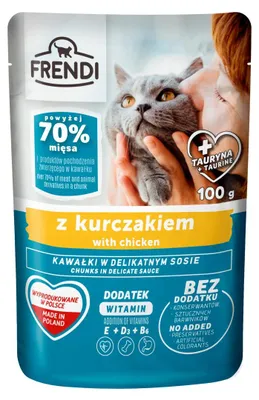 Produktbild von Frendi Nassfutter für Katzen, 100 g, Stückchen in Sauce mit Hühnchen