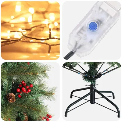 Imagen del producto de vidaXL Árbol de Navidad artificial plegable, 150 cm, con 150 luces LED