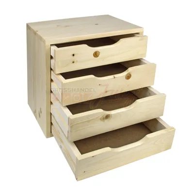 Produktbild von Universal Schubladenbox Holz / Holzbox SB4 mit 4 Schubladen
