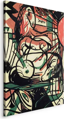 Produktbild von Italienischer Leinwand Leinwandbild - The Birth of the Horse (Franz Marc) 80x120 cm Reproduktionen l-E-10313-b-a