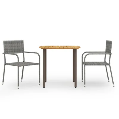 Image de Ensemble salon de jardin "Jessenitz" en rotin PE, acier gris. Dimensions (L/H/P) 51x87x60 cm