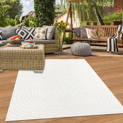Produktbild von Stylischer wetterfester Teppich | In- & Outdoor | in cream Größe - 80 x 150 cm