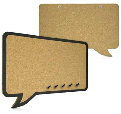 Immagine prodotto di Bacheca in Sughero Forma Fumetto con Cornice Nera da Parete 44x29x1 cm
