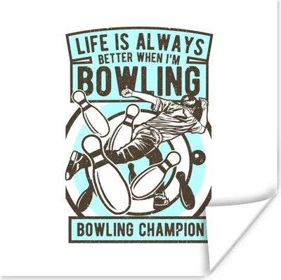 Produktbild von MuchoWow® Poster Bowling - Zitate - Jahrgang 30x30 cm - Wandposter - Printing