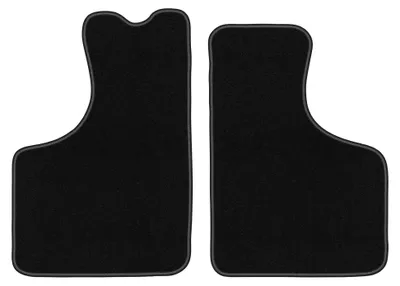 Produktbild von Velours-Fußmatten Vorne für Skoda 105 / 120 / 130 1976-1990 (Limousine) – 2-tlg, Schwarz, passgenau – Wielganizator BASIC