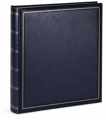 Produktbild von Classic Fotoalbum Tradition 30x30 cm – Jumbo Buchalbum mit 100 weißen Seiten, 50 Blatt, Pergaminschutzblätter, Vinyleinband, Fotobuch - Farbe: Blau