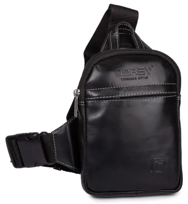 Zdjęcie produktu dla Jorey Elegancka Skórzana Torba Saszetka Męska Na Ramię Miejska Czarna