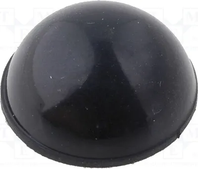 Zdjęcie produktu dla 10 sztuk samoprzylepnych podkładek gumowych, czarne: szerokość (B): 8 mm, wysokość (A): 15,9 mm