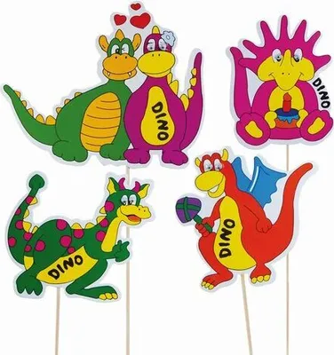 Produktbild von 100x Deko-Picker "Dino Familie" 21cm