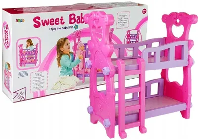 Obrázek produktu pro Patrová postel pro panenky růžová