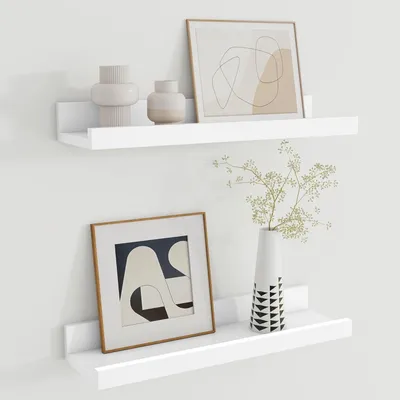 Produktbild von Wandregal Holz 40 cm, Regalbrett Wandboard, Schweberegal aus MDF Holz, Weiß