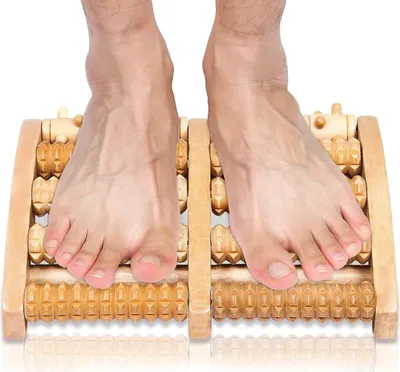 Produktbild von Holz Fuß Massagegerät, für Füße, Beine, Waden , Ferse Knochen Sporn Fußmassage