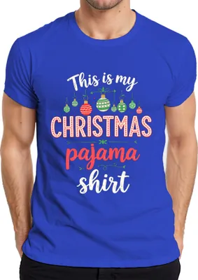 Produktbild von This is my CHRISTMAS pajama shirt Weihnachten Pyjama Geschenk Herren T-Shirt, Blau, 3XL
