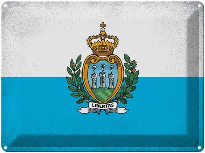 Produktbild von vianmo Blechschild 30x40 cm San Marino Flagge Fahne Wappen