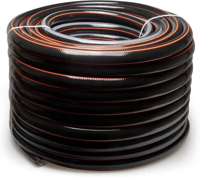 Image de Tuyau d'arrosage - Tuyau d'eau flexible - Pour l'arrosage du jardin - Construction en 4 couches - 50 mètres - Noir