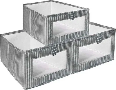 Zdjęcie produktu dla Pudełko do przechowywania ubrań, szafka składana, zestaw 3 sztuk, materiał