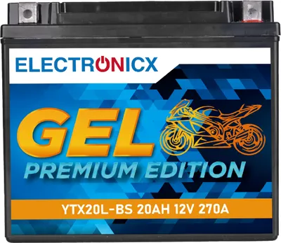 Image de Batterie Electronicx YTX20L-BS GEL pour moto 12 V 20 Ah – Batterie haute performance pour motos et scooters