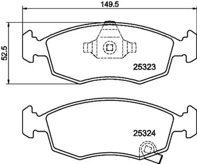 Produktbild von HELLA 8DB 355 016-231 Bremsbeläge Satz Vorne Bremsklötze für FIAT 500 (312) 500 C (312) Panda Schrägheck (312, 319) für LANCIA Ypsilon (312)