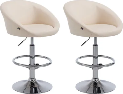 Produktbild von 2er Set Barhocker HLO-CP182 V2 Kunstleder  creme