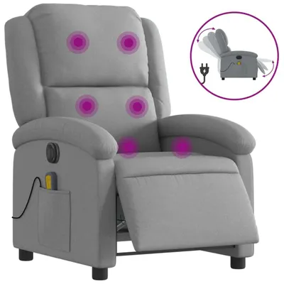 Immagine prodotto di vidaXL Sedia da massaggio elettrica in tessuto grigio chiaro