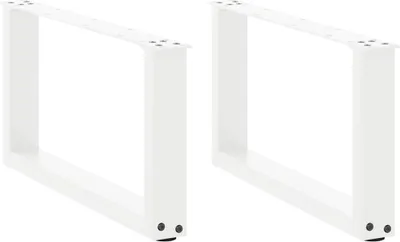 Produktbild von Couchtischbeine U-Form 2 Stk. Weiß 70x(30-31) cm Stahl