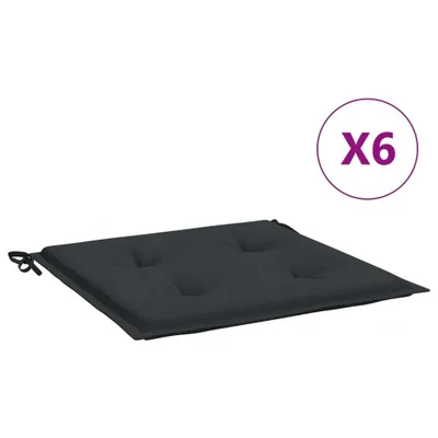 Produktbild von vidaXL Gartenstuhl-Kissen 6 Stk. Schwarz 40x40x3 cm Oxford-Gewebe