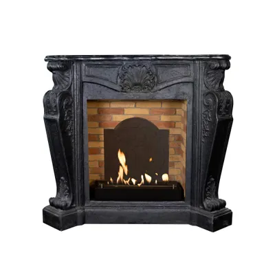 Image de Xaralyn cheminée à éthanol - Louis BME-B - noir pierre naturelle - 3 kW chauffage - cheminée encastrable incluse - cheminée décorative