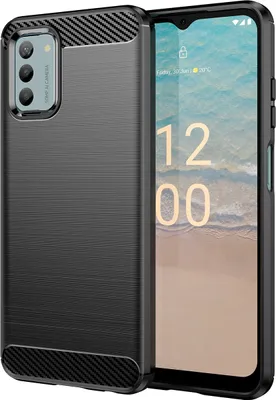 Produktbild von Nokia G22 Hülle, Carbon-Faser TPU Silikon Stoßfest Schutzhülle für Nokia G22 Schwarz