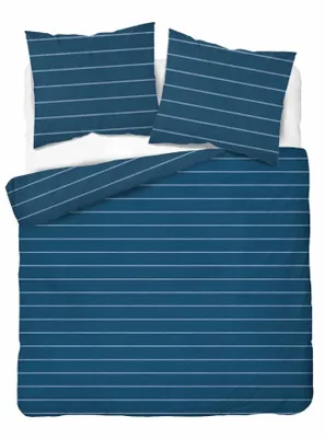Produktbild von Bettwäsche, Satinbettwäsche, Modern 160x200cm 4918a Blaue Streifen