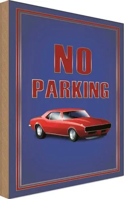Produktbild von vianmo Holzschild 30x20 cm Auto No Parking Parkplatzschild